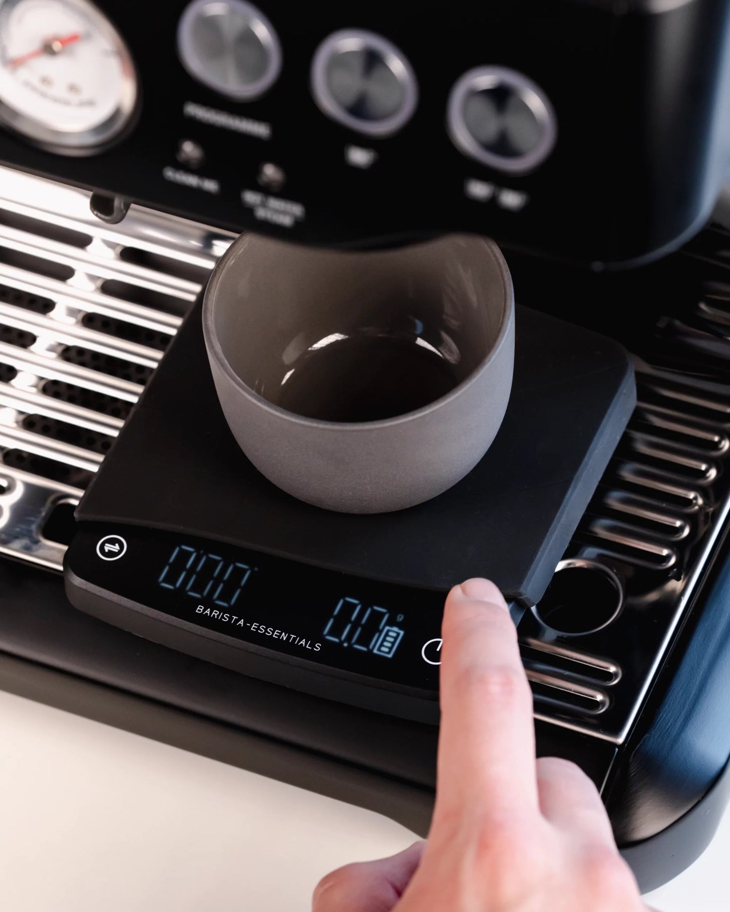 Kaffeewaage mit automatischer Zeitschaltuhr von Barista-Essentials für Sage Barista Express
