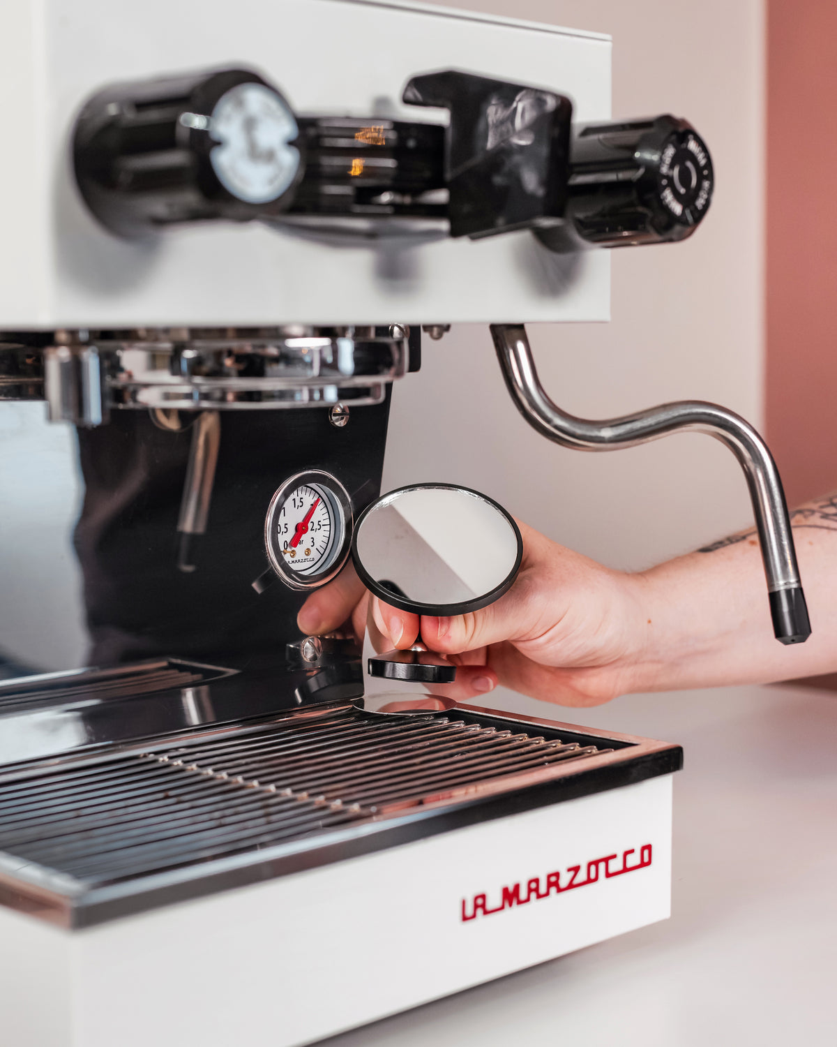 Espresso shot mirror