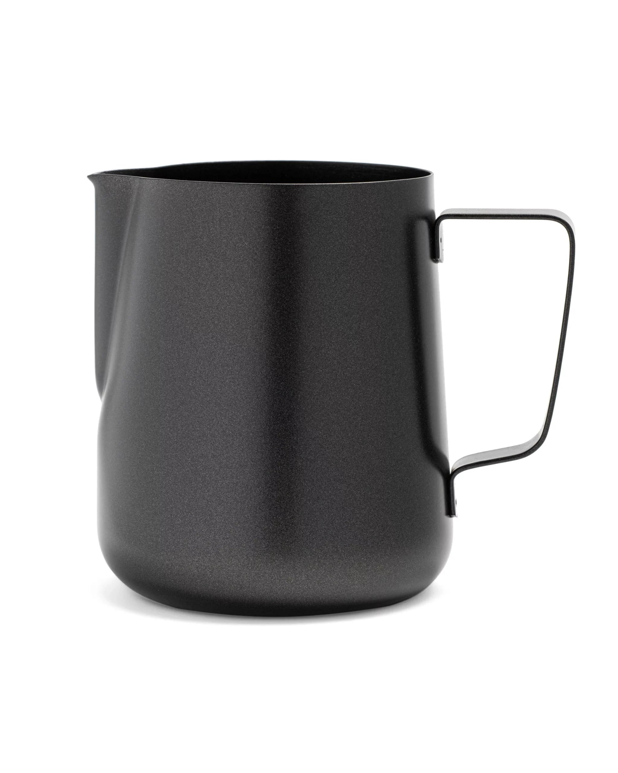 Milchschaumkännchen für den Barista zu Hause, aus Edelstahl und in Schwarz oder Silber erhältlich